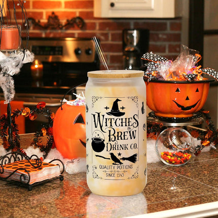 Halloween Cup, 18Oz Frosted Witch Halloween Tumbler with Lid and Straw