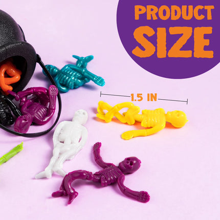 108 Pcs Halloween Stretchy Skeleton Toys,Halloween Toys Bulk for Party Favors,Halloween Goody Bag Fillers,Halloween Sticky Toys for Classroom Prizes