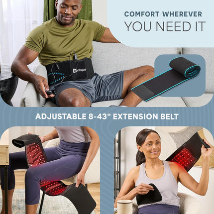 Red Light Therapy Belt – Allevared Infrared Red Light Therapy for Body, Back Pain and Shoulder - 660Nm & 850Nm near Infrared Heating Pad – Adjustable & Portable for Wellness & Relaxation