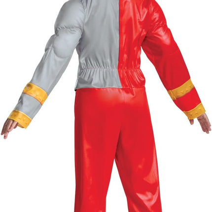 Red Ranger Muscle Costume for Kids, Official Power Rangers Dino Fury Outfit with Mask, Child Size Small (4-6)