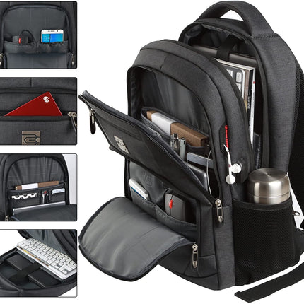 Laptop Backpack,Business Travel anti Theft Slim Durable Laptops Backpack,Water Resistant College Computer Bag for Women & Men Fits 15.6 Inch Laptop and Notebook - Black