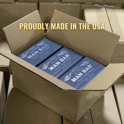 Man Bar 3-Piece Gift Set - No Harmful Chemicals - Good for All Skin Types - Made in the USA