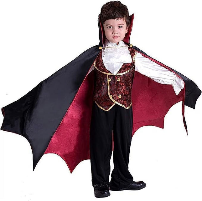 Gothic Vampire Costume Kids, Toddler Vampire Costume Halloween Vampire Costume, Vampire Costume for Boys, Halloween Party Dress up (3-4Yrs)