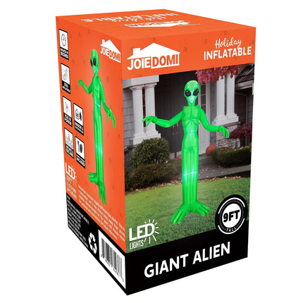 9 Ft Halloween Inflatable Giant Alien Decoration with Built-In Leds,Alien Halloween Decorations Outdoor Blow up Yard Lawn Decoration