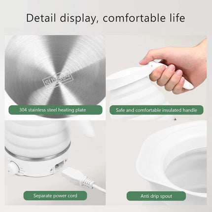 Foldable Travel Electric Kettle 700Ml 850W 110V White
