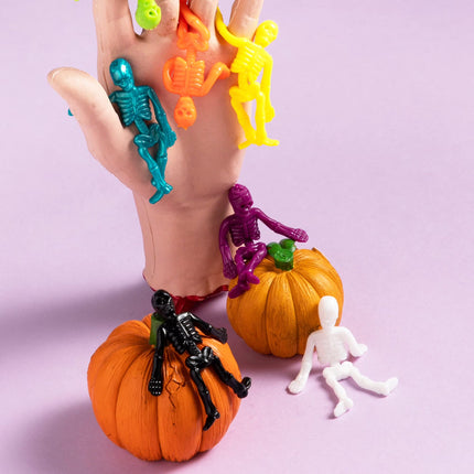 108 Pcs Halloween Stretchy Skeleton Toys,Halloween Toys Bulk for Party Favors,Halloween Goody Bag Fillers,Halloween Sticky Toys for Classroom Prizes