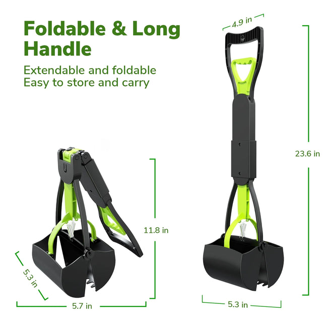 Pooper Scooper,Folding Dog Poop Scooper for Large Small Dogs,Portable Dog Poop Pick up Tool for Yard,Grass,Dirt,Gravel