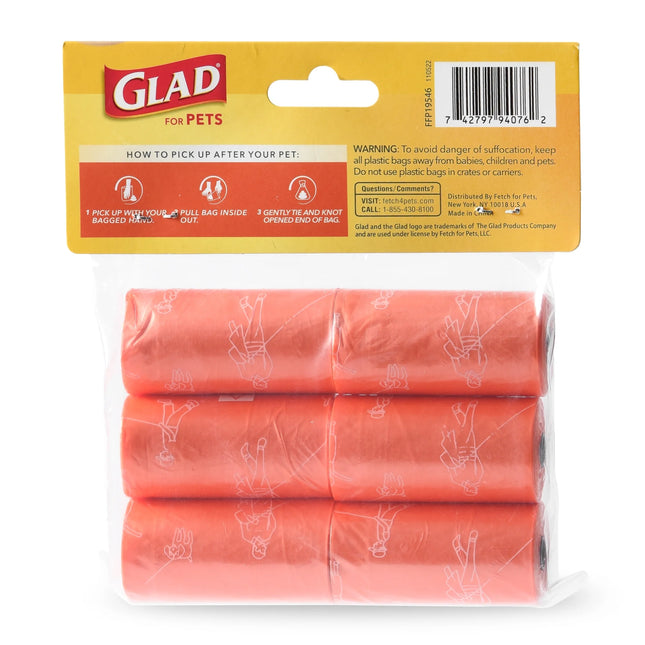 for Pets Large Dog Waste Bags, Scented, Tear-Resistant, 6 Rolls | 90 Bags Total