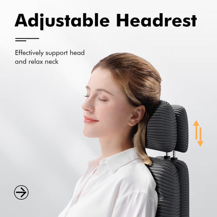 Ergonomic Reclining Office Chair with Footrest, Adjustable Swivel Base, Headrest, Lumbar Support, Black
