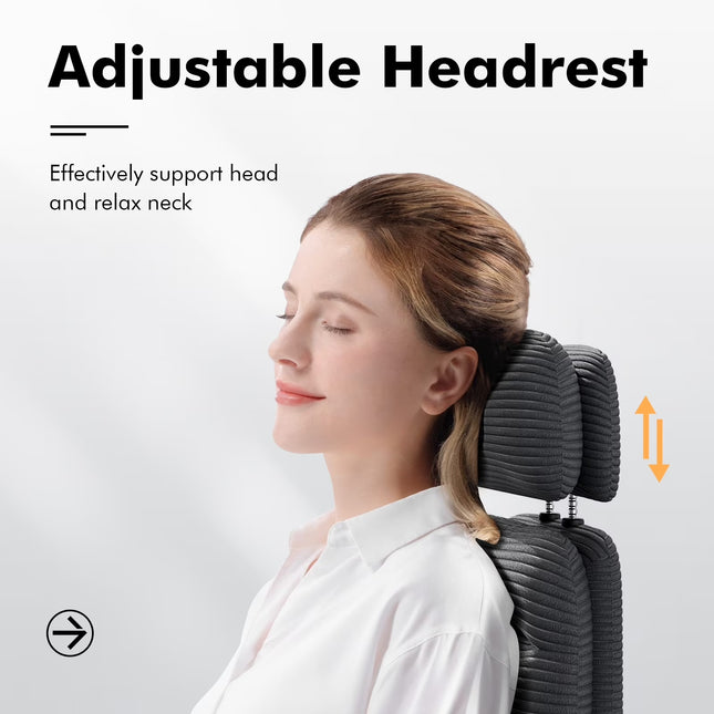 Ergonomic Reclining Office Chair with Footrest, Adjustable Swivel Base, Headrest, Lumbar Support, Black