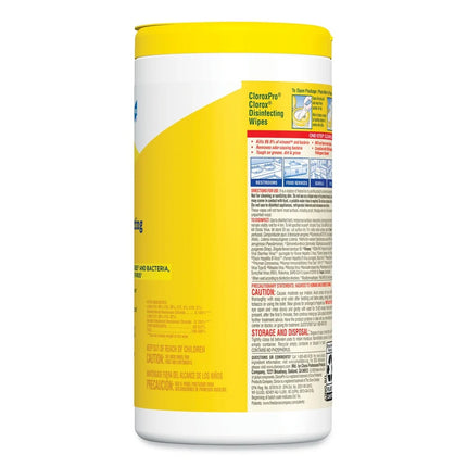 15948 7 In. X 8 In. 1-Ply Disinfecting Wipes - Lemon Fresh, White (75/Canister, 6/Carton)