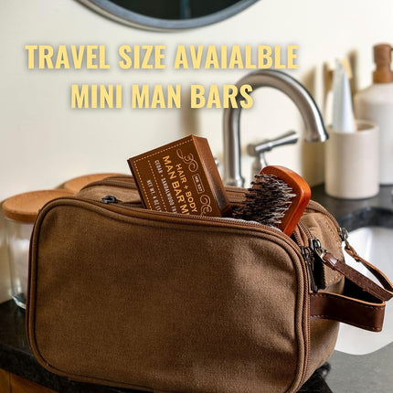 Man Bar 3-Piece Gift Set - No Harmful Chemicals - Good for All Skin Types - Made in the USA