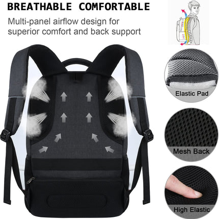 Laptop Backpack,Business Travel anti Theft Slim Durable Laptops Backpack,Water Resistant College Computer Bag for Women & Men Fits 15.6 Inch Laptop and Notebook - Black
