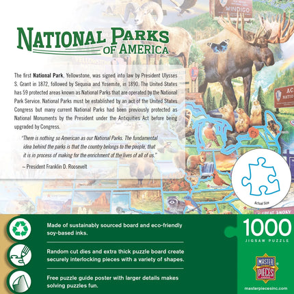 National Parks of America 1000 Piece Adult Jigsaw Puzzle 19.25" by 26.75"