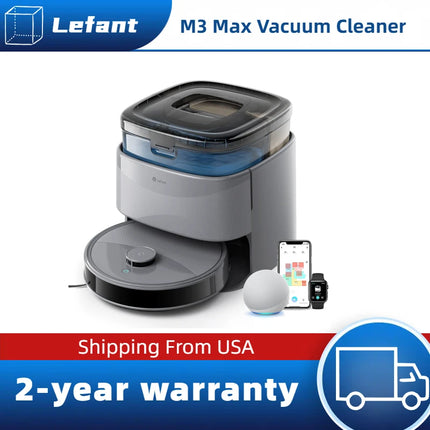 M3 Max Robot Vacuum, Robot Vacuum and Mop, 20000Pa Suction, Anti-Tangle Brushes, Dual Spinning Mop, Auto Mop Washing