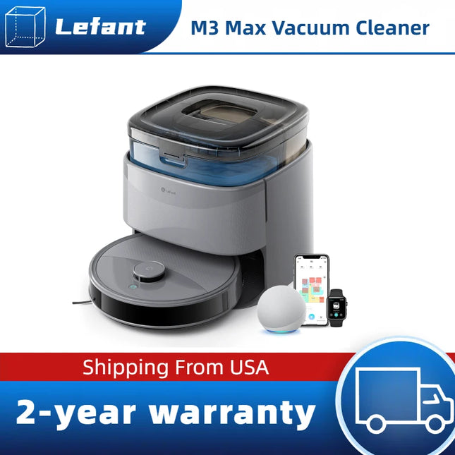M3 Max Robot Vacuum, Robot Vacuum and Mop, 20000Pa Suction, Anti-Tangle Brushes, Dual Spinning Mop, Auto Mop Washing