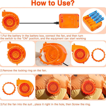 Inflatable Costume Fan Replacement, Mini Blower Fan Pump for Dinosaur