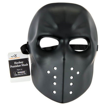 Hockey Punisher Mask Costume Accessory for Adults, Black, Halloween by