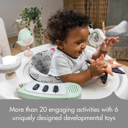 5-In-1 Here I Grow Stationary Activity Center – Black & White Décor Collection
