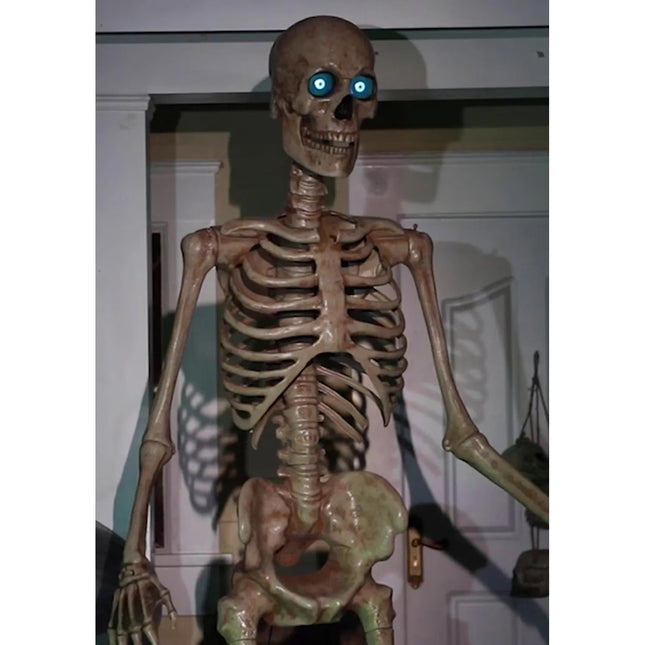 Animated Towering Skeleton with Projection Eyes Halloween Decoration - 8 Ft
