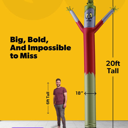20Ft Monster Air Dancers Inflatable Tube Man Attachment | Halloween Inflatables Outdoor Decoration | Wacky Waving Halloween Blow up for Yard Display or Business (Blower Not Included)