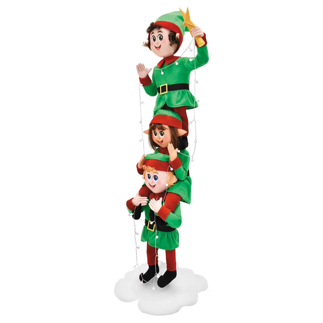 Toys TT93145 6 Ft. 5 3/4" Light-Up LED Elf Stack with Sound Indoor & Outdoor Christmas Decoration