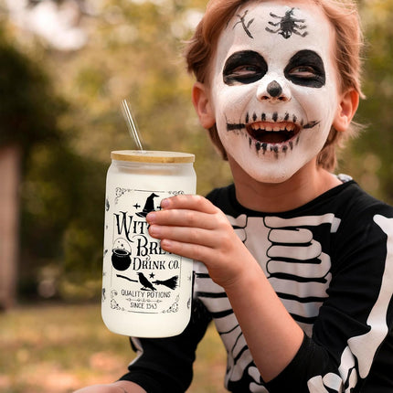 Halloween Cup, 18Oz Frosted Witch Halloween Tumbler with Lid and Straw