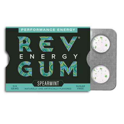 (6 Pack)  Sugar Free Spearmint Energy Gum, 6 Pieces