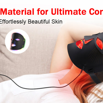 Red Light Therapy for Face, Red Light Therapy Mask, 7 Colors LED Facial Mask for Wrinkle Remove & anti Aging, Skin Care Home Use, Black (Upgraded Version)